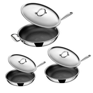 Stahl – Hybrid Triply Koekenpan – Set 3-Delig – 20 cm + 24 cm + 28 cm