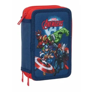Driedubbele Pennenzak The Avengers Marineblauw 12,5 x 19,5 x 5,5 cm 37 Onderdelen