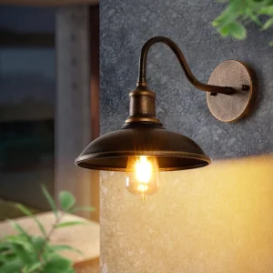 Alessio Rustieke Komvormige Antiek Messing IP65 Waterdichte Wandlamp voor Buiten