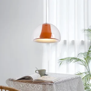 Halfronde kwallen glazen hanglamp